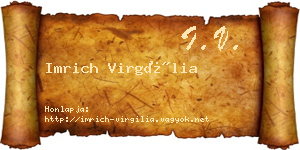 Imrich Virgília névjegykártya